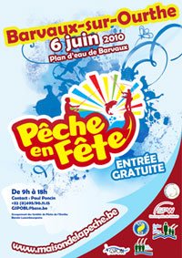 Affiche de promotion de pêche en fête 2010 à Barvaux-sur-Ourthe