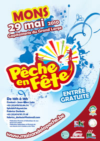 Affiche de promotion de pêche en fête 2010 à Mons