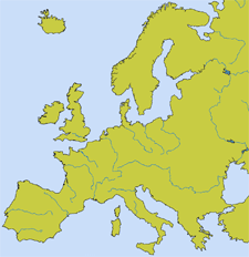 Carte de distribution de la truite fario en Europe