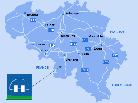 Carte de localisation des Lacs de l'Eau d'Heure